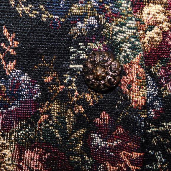 Vintage Minster Leonard Womens 14 Floral Tapestry Button Up Vest - Picture 5 of 11